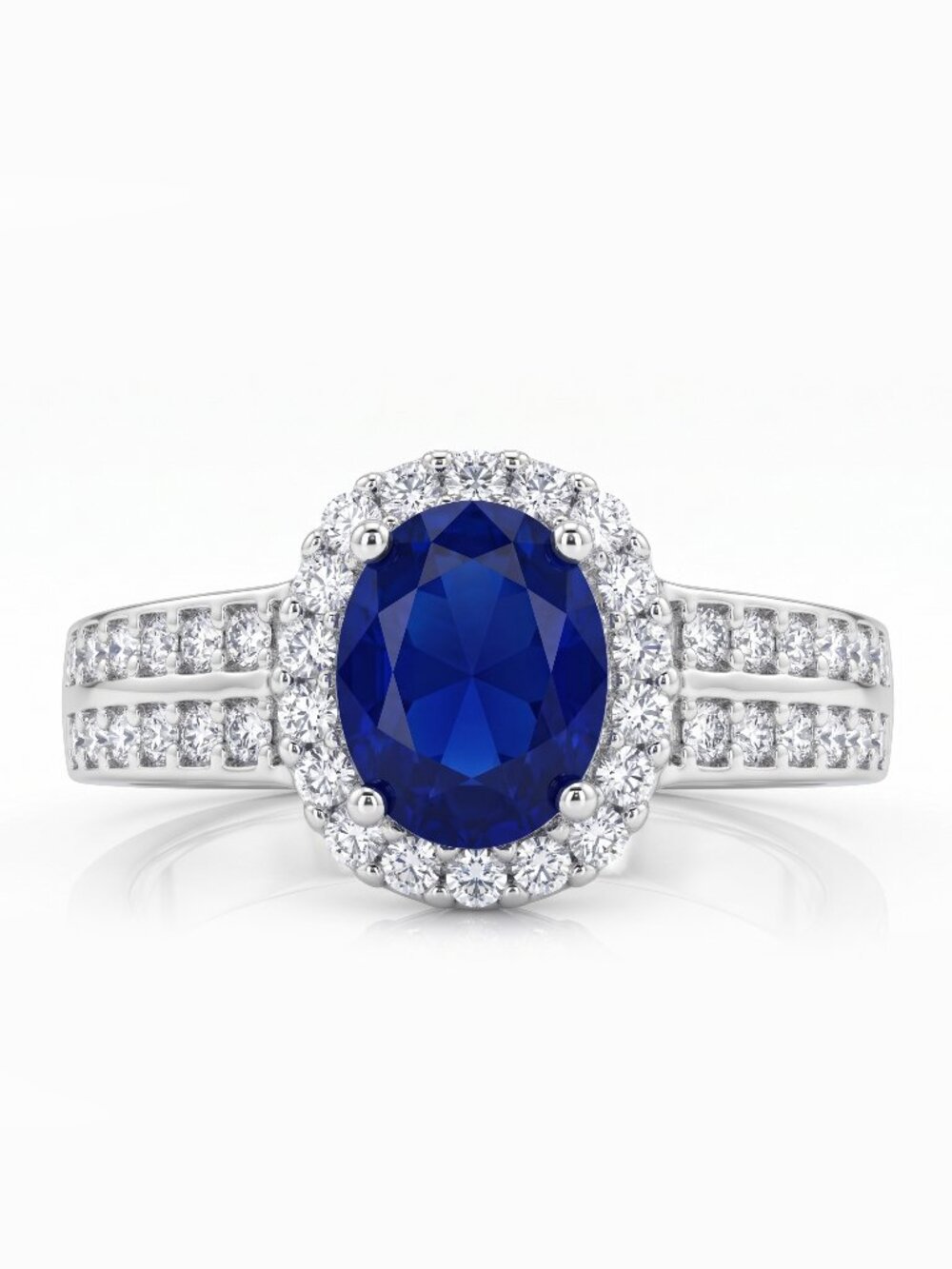 Blue Sapphire Gemstone ring, 925 Sterling Silver Charmed Aroma